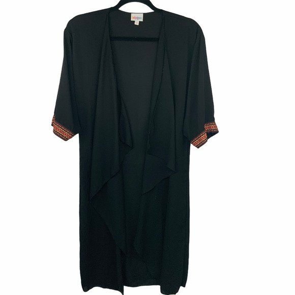 LuLaRoe Sweaters - LULAROE Shirley Black Kimono Size S